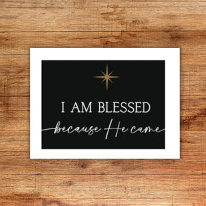 Because He Came Greeting Card (printable download)