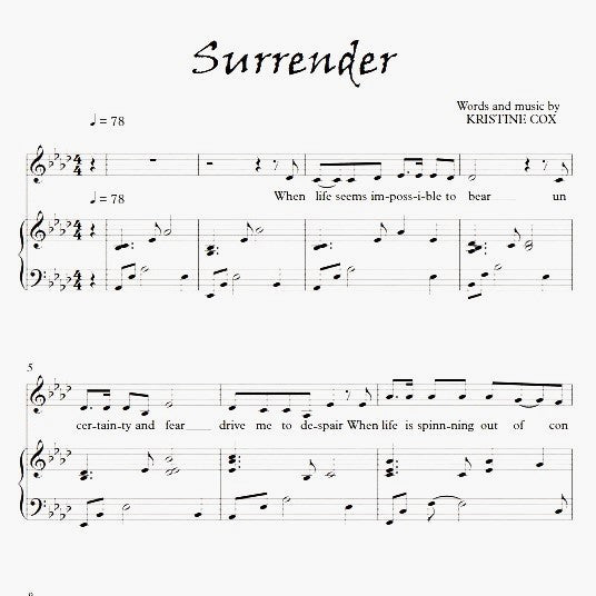 Surrender - TWO copies of sheet music for soloist and accompanist