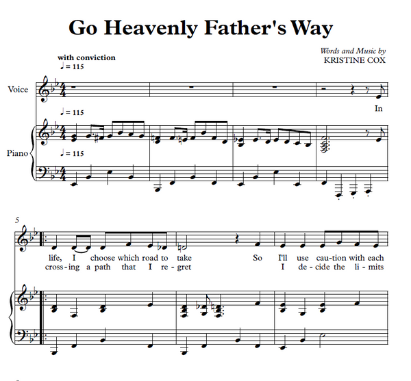 Go Heavenly Father's Way - Bundle - Up to 5 copies of sheet music, accomaniment track and teaching aid