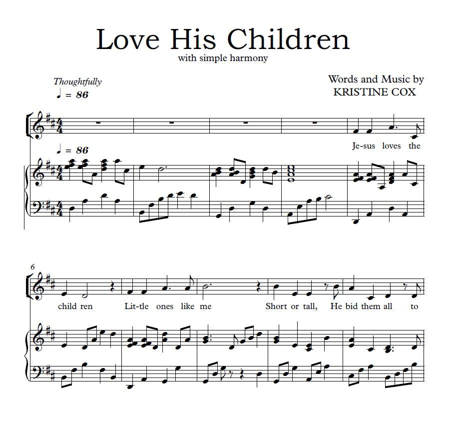 Love His Children - Sheet Music
