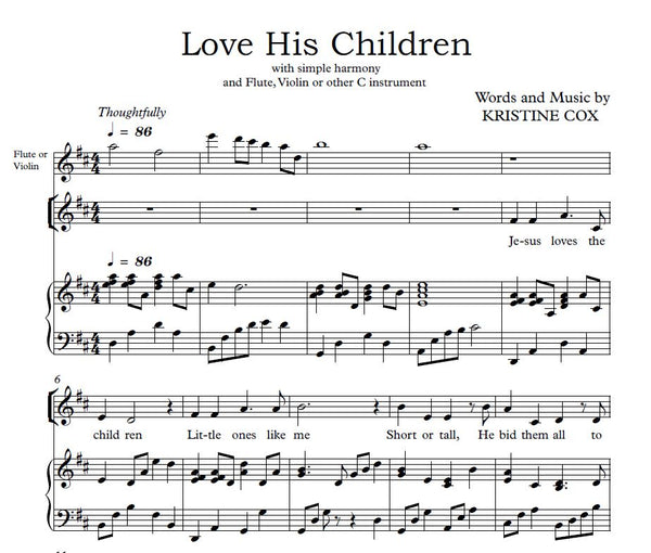 Love His Children - Bundle - up to 5 copies of sheet music + 7 products including audio files & flip chart for teaching